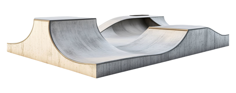 Skatepark Isolated on White Background - Urban Sports Venue