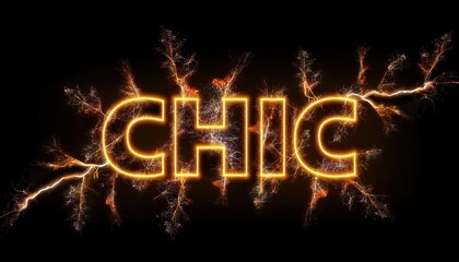 Electrifying Design of the Word 'Chic' in Bold Typography