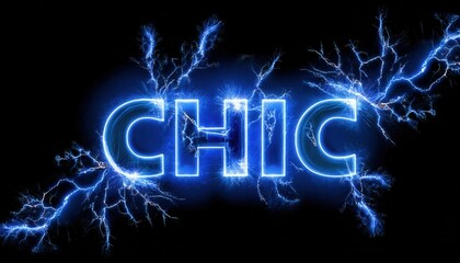 Chic Neon Text Design with Electric Lightning Explosions