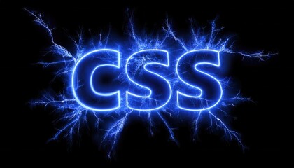 Dynamic Blue Electric CSS Typography Graphic