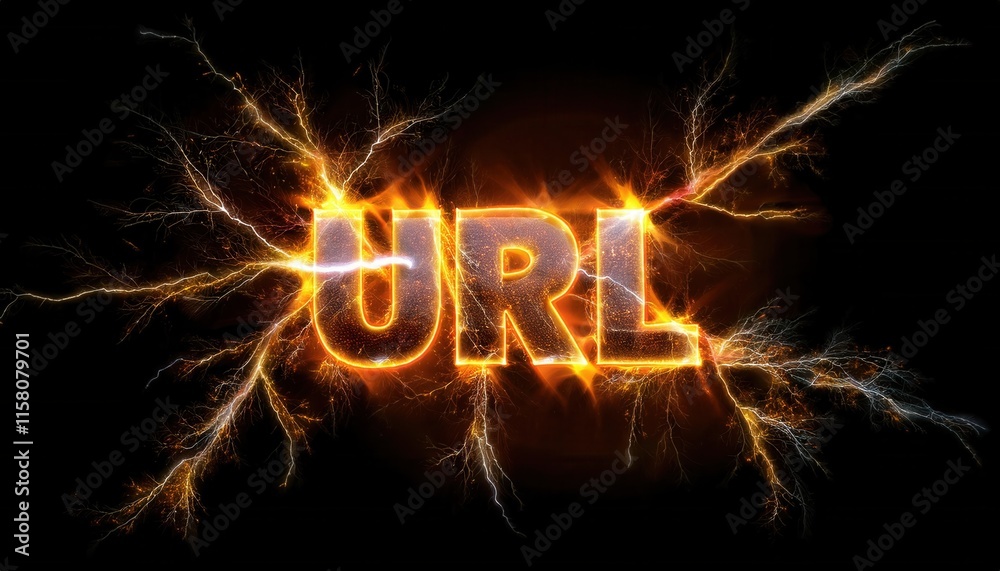 Poster dynamic lightning effect with url text displayed