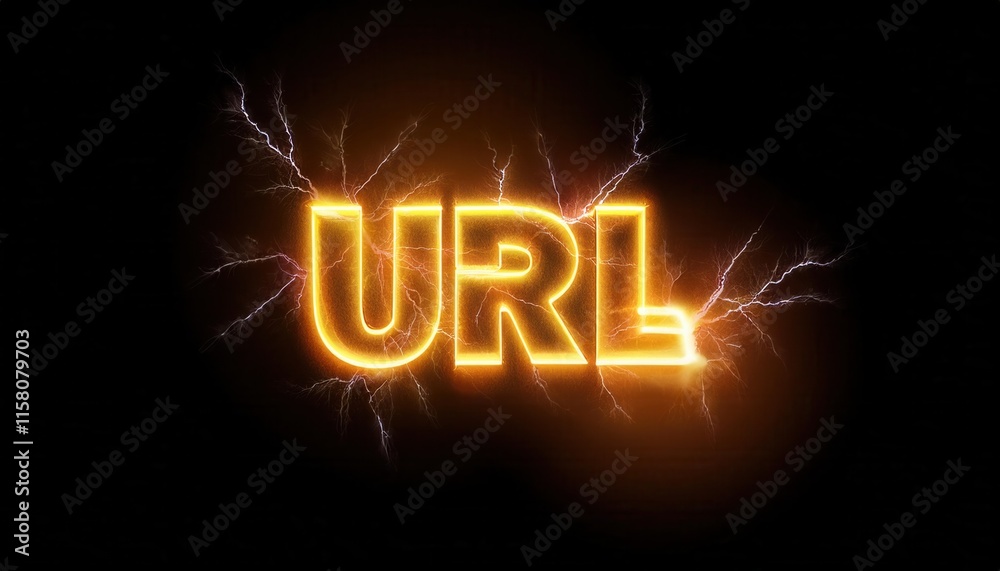 Poster electrifying url design with lightning effects