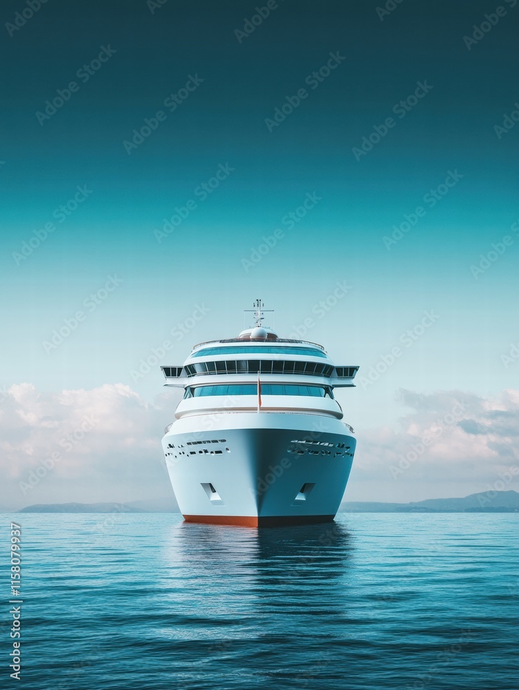 Aufkleber luxury cruise ship sailing smoothly across calm waters under a clear sky, creating a serene experien