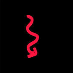 Handrwan brushstroke arrow curve, wave. line brush stroke element collection stock. templates line