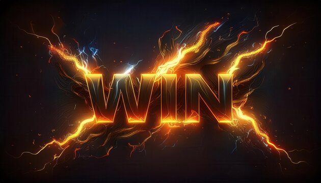Electric Typography Design Featuring the Word WIN