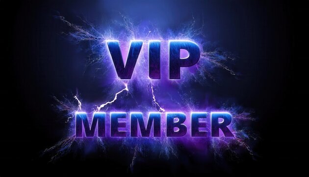 VIP Membership Neon Sign with Electric Effects
