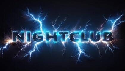 Illuminated Nightclub Logo with Electric Blue Effects