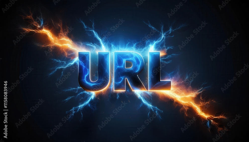 Poster dynamic visual representation of a url with electric effects