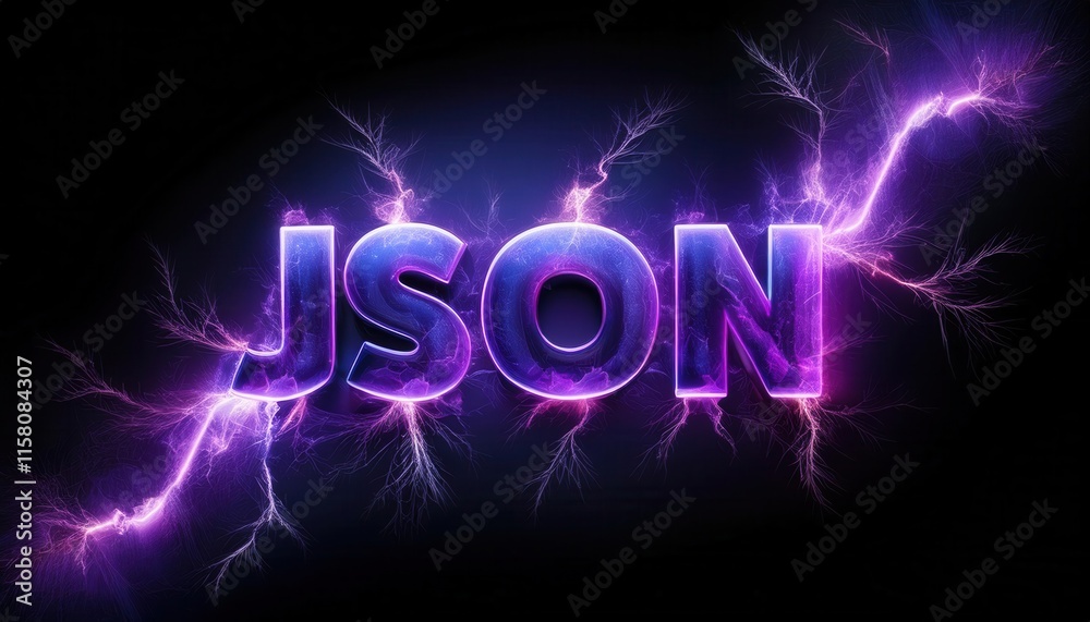 Poster json data format visualization with electric effects