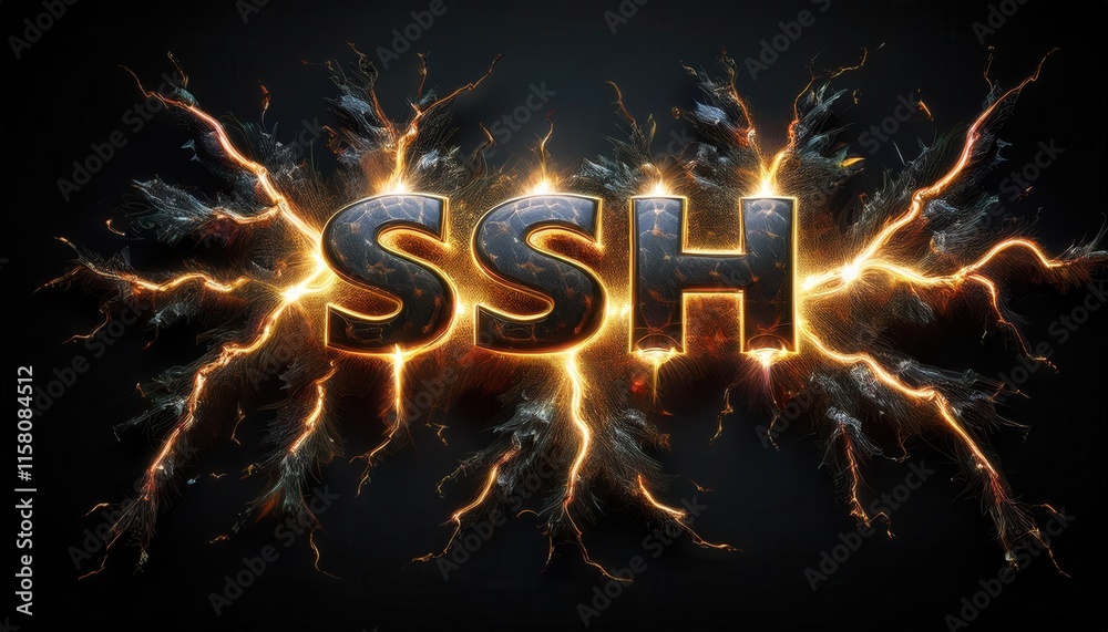 Poster dynamic display of ssh protocol with electric energy effect
