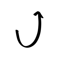 Handrwan brushstroke arrow curve, wave. line brush stroke element collection stock. templates line