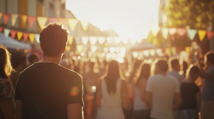 Local Arts Festival with Relaxed Atmosphere and Soft Light