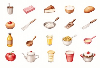 Delightful Watercolor Kitchen Art: Clipart Collection for Food Lovers and Chefs