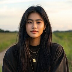Fototapeta premium Portrait of a young Asian woman
