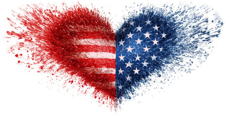 PNG Heart-shaped american flag design, isolated on transparent background