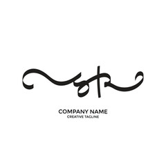 Obraz premium Letter SR logo design handwriting signature style vector template