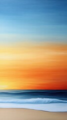 Fototapeta premium Serene Sunset Over the Ocean, Abstract Coastal Landscape