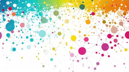 Abstract Network of Colorful Circles