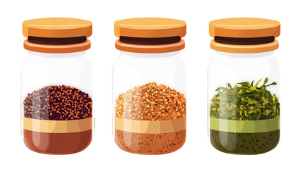 Spice Container Set for Neat Storage - Isolated on White Background