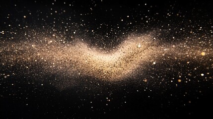 Obraz premium Abstract golden dust cloud in space.