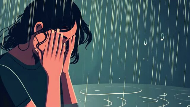 Tears of Despair: Woman Struggling with Depression and Pandemic Fatigue