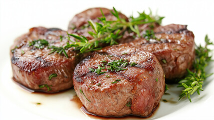 Char-Grilled Beef Steaks with Fresh Green Garnishes