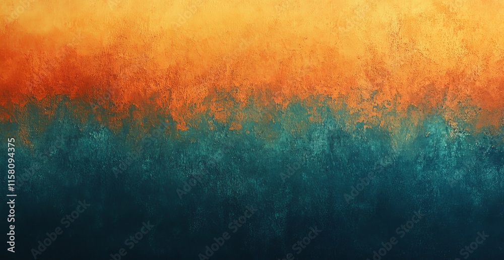 Poster abstract gradient background with orange and teal texture.