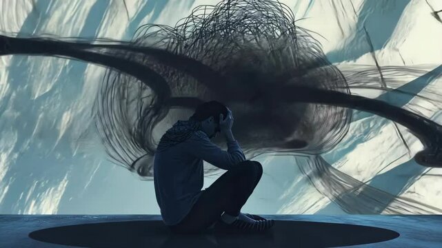 Struggling with Mental Disorder: Woman in Despair Searching for Answers