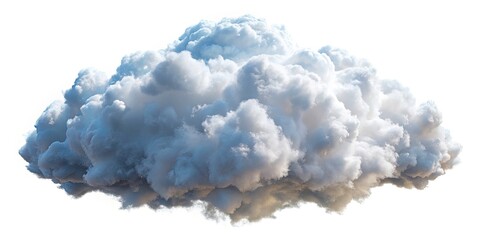 Naklejka premium 3D Rendered Panoramic Cloud Photography, White Background, Fluffy Clouds, Realistic Cloud, Digital Cloud, Sky Clouds, Cloud Scene, High Resolution Cloud Image