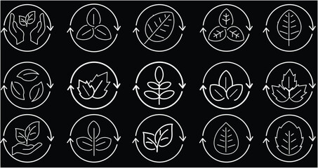 Leaves icon set. Collection of leaf logo design for eco, organic, food, beauty, health care brand identity. vector illustration with transparent background.