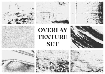 A high-resolution set of grunge overlay textures featuring rough scratches, old damage, and distressed grain. This collection adds depth to designs.