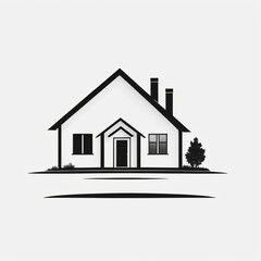 Home icon for websites and apps house logo real estate Building for human habitation