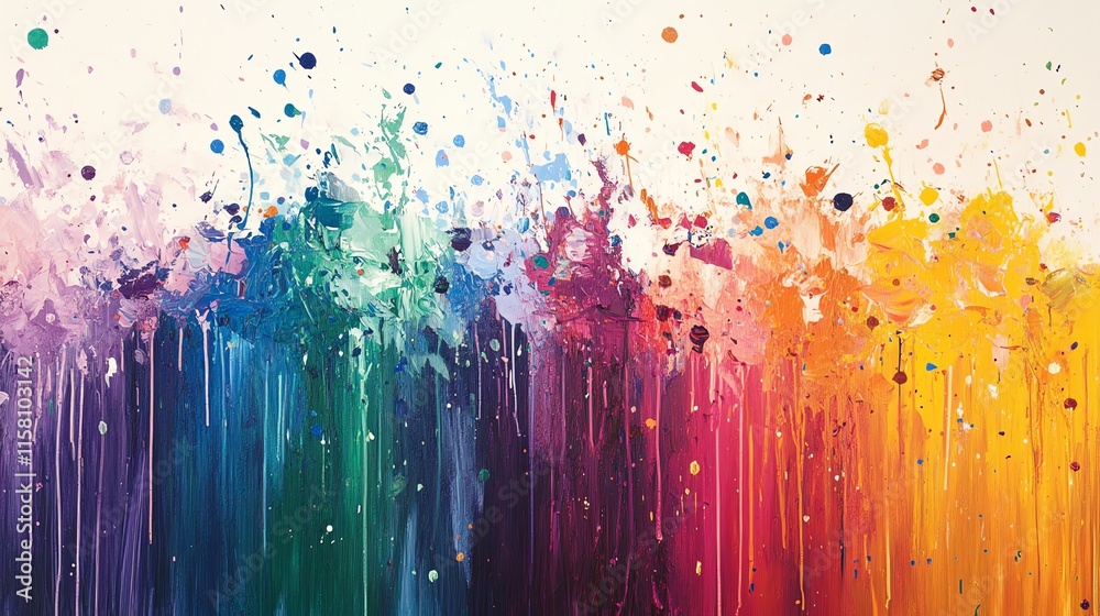 Aufkleber A vibrant abstract artwork featuring colorful drips and splashes, evoking emotion and creativity.
