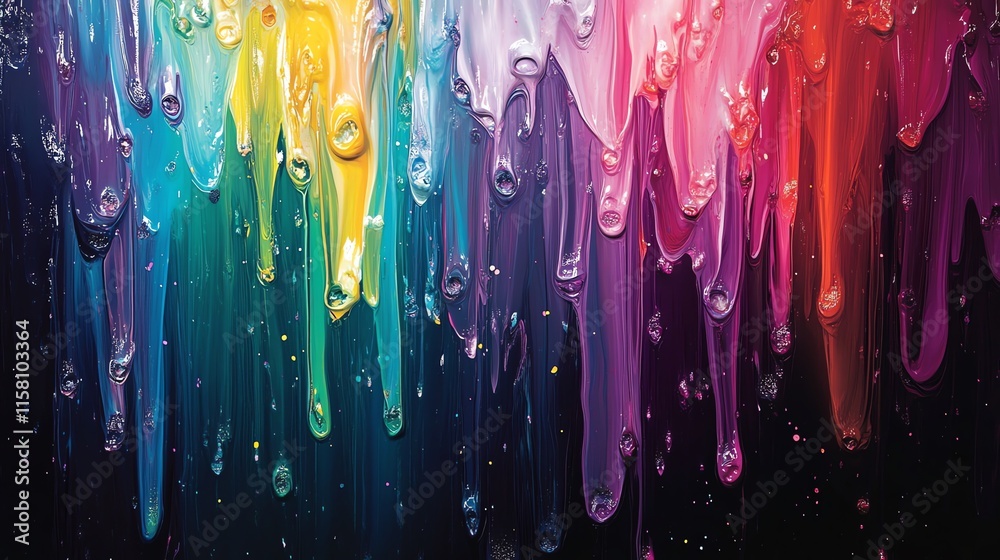 Poster a vibrant, colorful abstract design with flowing paint-like textures and gradients.