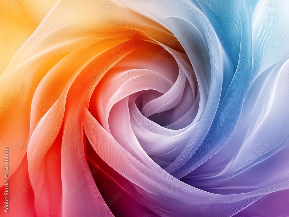 Poster A swirling pattern of colorful fabric creating a soft, abstract visual effect.