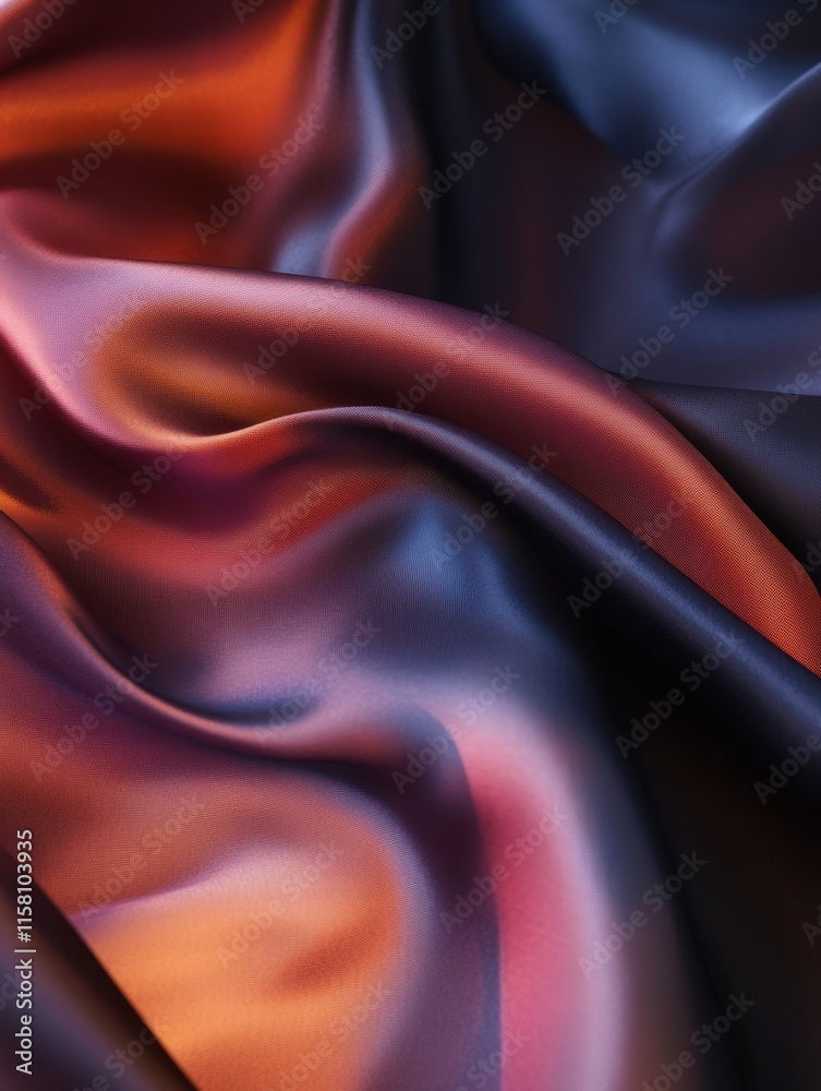 Leinwandbilder Luxurious silk fabric draping elegantly with smooth textures and rich colors suitable for elegant mock up designs and banners. Generative AI