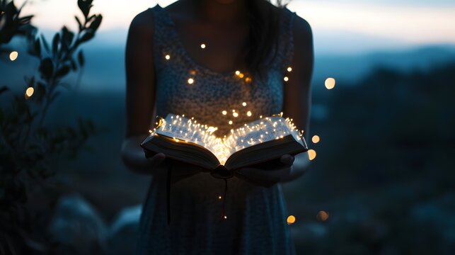 Woman holding a journal with self-reflection questions for the New Year