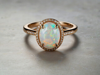 A timeless piece of jewelry with a central white opal