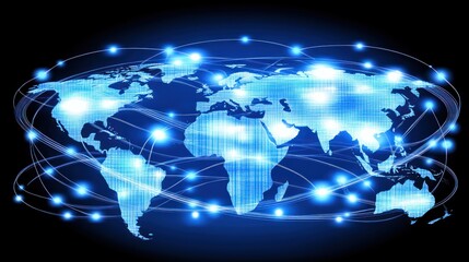 Fototapeta premium Global Network: A Digital World Map
