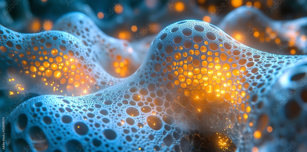 Aufkleber Abstract representation of a textured surface with glowing elements.