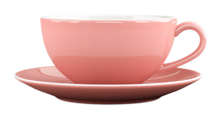 Tea Cup Saucer for Stylish Tea Service - Isolated on White Background