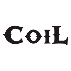 coil black metal fashion sticker t shirt music vector illustration template design