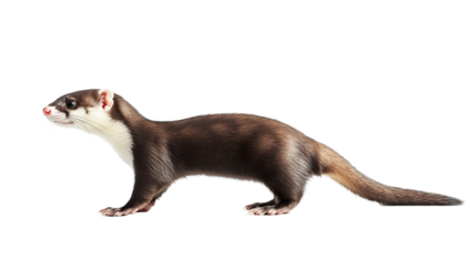 ferret full length standing sideways white background