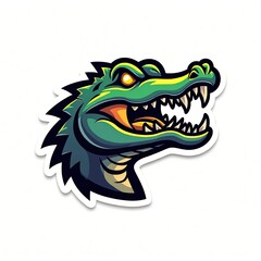Obraz premium Stylized vector illustration of a crocodiles head isolated in white background