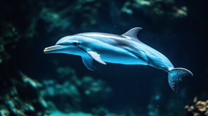 Fototapeta premium Elegant Dolphin in Natural Habitat Under Soft Lighting