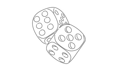 line art of dice illustration	