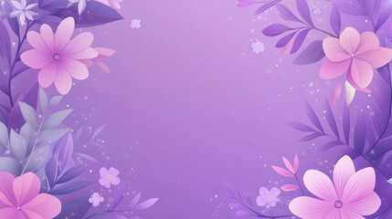 Fototapeta premium soft purple gradient background with floral accents in the corners, Ai generated images