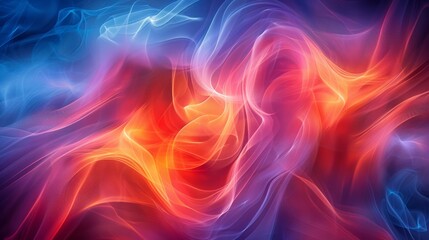 Obraz premium Abstract swirling red, blue, and orange light energy.