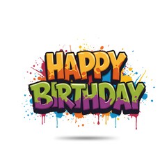 Happy birthday text, explosion
