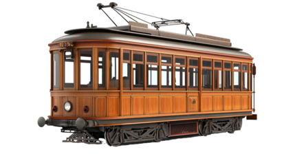 Tram Isolated on White Background - Urban Transport